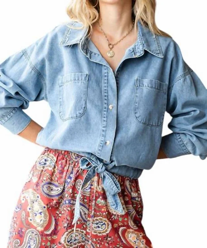 Plus Size Washed Denim Jacket Modern Women's 