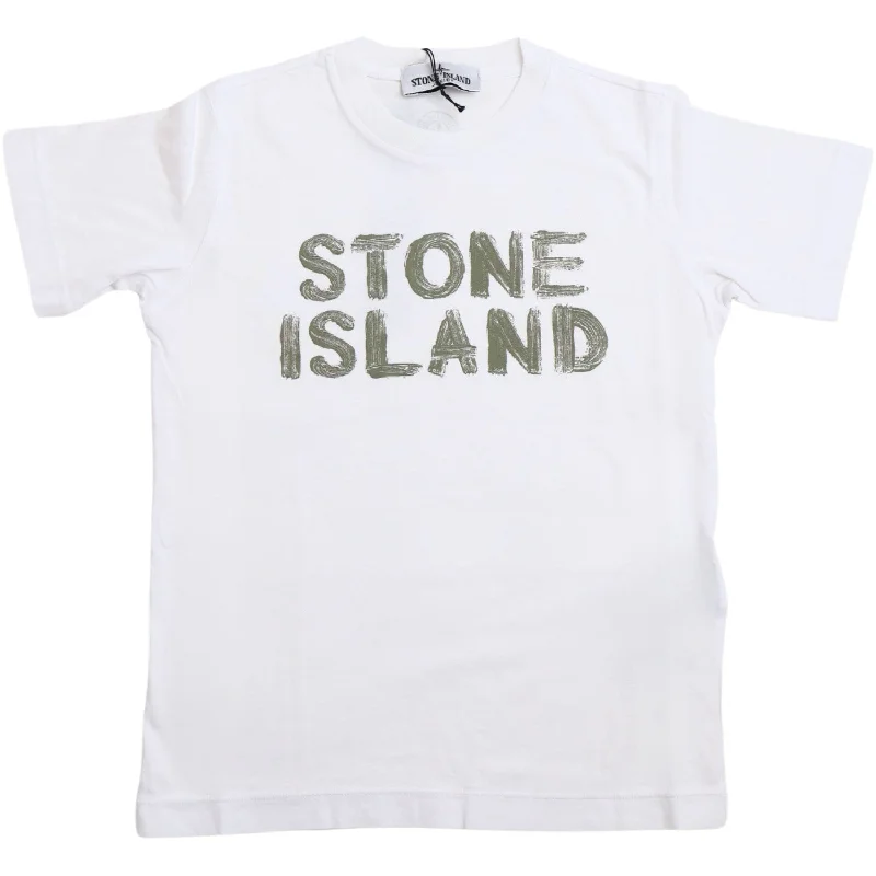 Stone Island White Ss T-Shirt Trendy Women's 