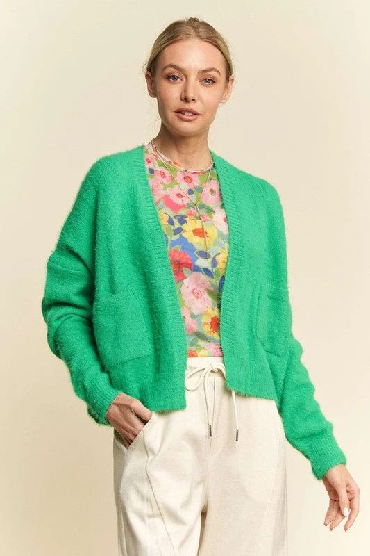Davi & Dani Open Front Drop Shoulder Cardigan Sophisticated Women's Tailored