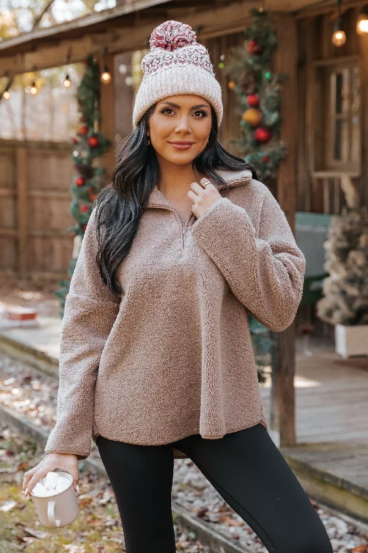 Mocha Sherpa Zip Up Jacket - FINAL SALE Minimalist Women's Casual