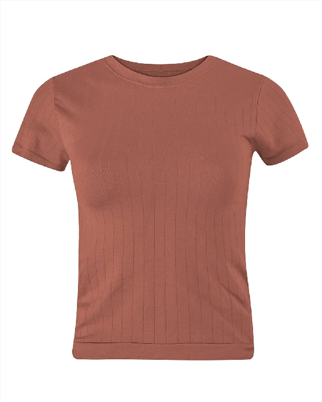 FLAT RIBBED SAPIENT T-Shirt | Rusty Pink Women