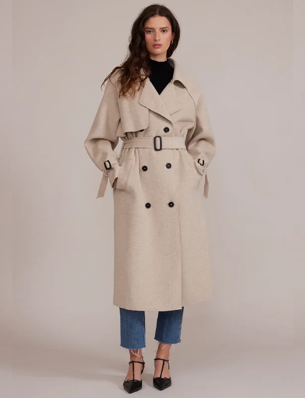 Klaus Trench Coat, Beige Cashmere