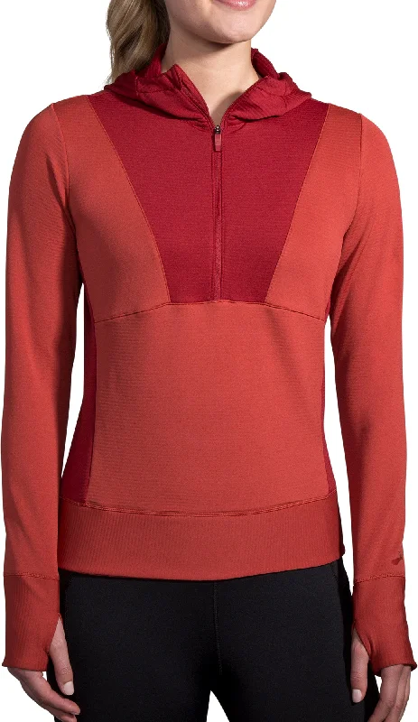Brooks Notch Thermal Womens Running Hoody - Red Earthy Women's 