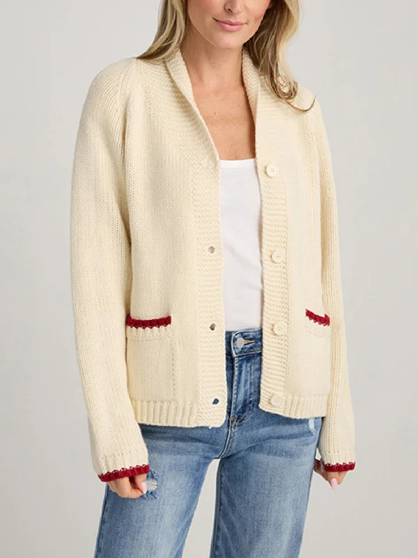 Lobster Button Up Long Sleeve Cardigan Preppy Women's College
