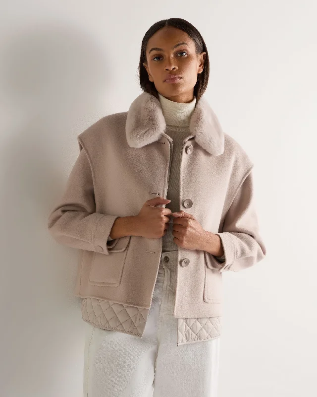 Women's Emeline Woven Double Coat Snow Grey Classic Women's Tweed