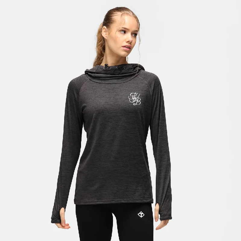 TKB Black Slate Cowl Neck Hoodie Sporty Women's Tennis