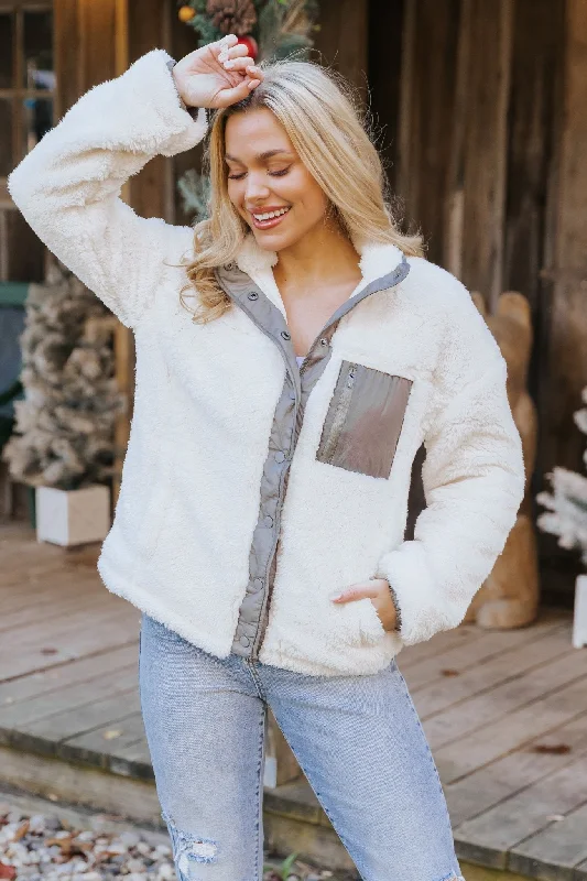 Thread and Supply Kimble Ivory Sherpa Jacket - FINAL SALE Youthful Women's Pop