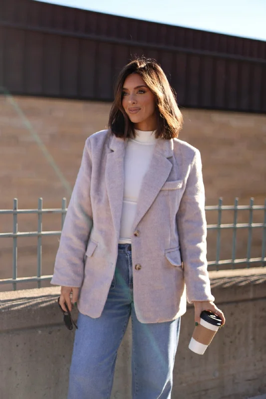 Taupe Single Breasted Winter Blazer - FINAL SALE Bohemian Women's Free