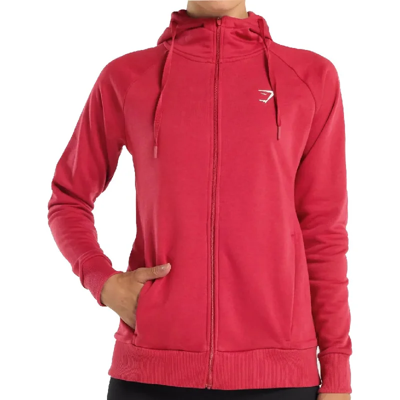 Gymshark Zip Up Womens Training Hoody - Red Sophisticated Women's Tailored