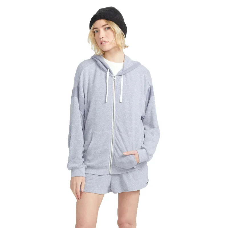 Volcom Lived In Lounge Frenchie Zip Women's Hoodie - Denim Sporty Women's Athleisure Volcom Lived In Lounge Frenchie Zip Women's Hoodie - Denim Sporty Women's Athleisure