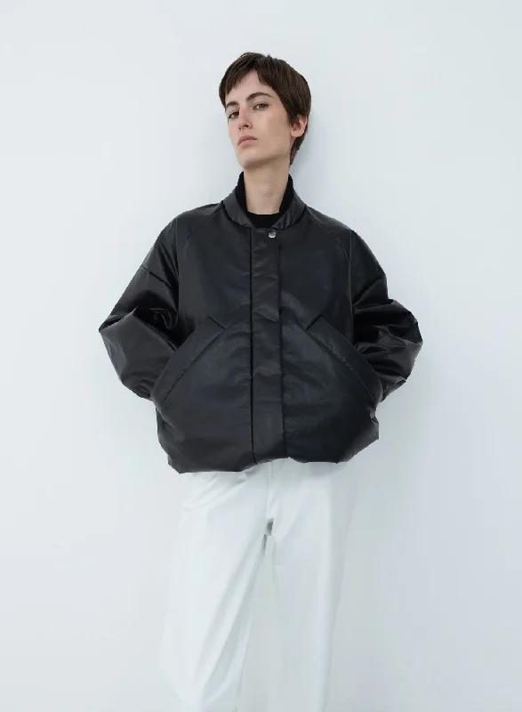 Oversized padded bomber oil | black Compression