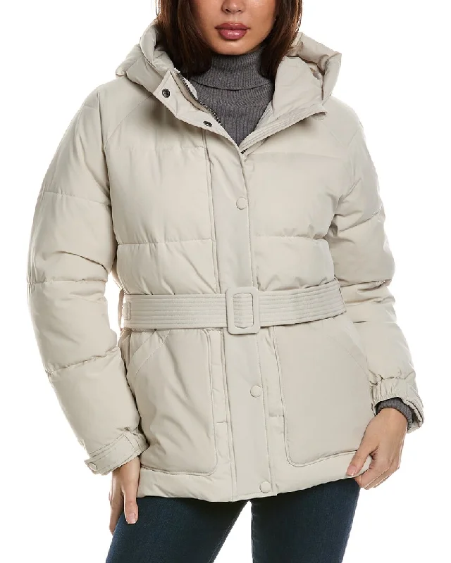NOIZE Bonita Holographic Belted Parka Monochromatic All - in - one