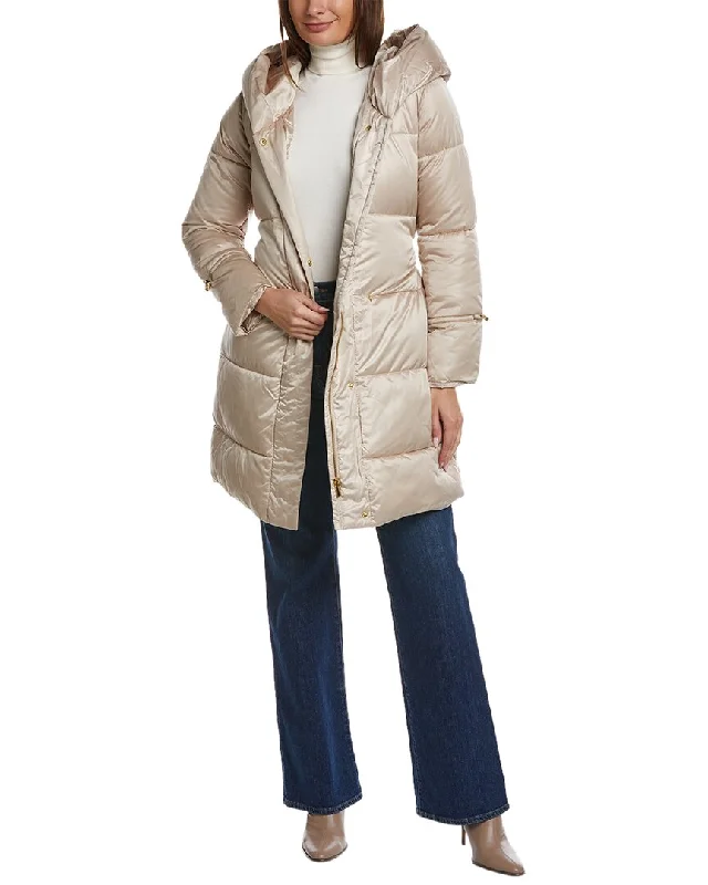Via Spiga Pillow Collar Belted Coat Dapper Women's 1920S