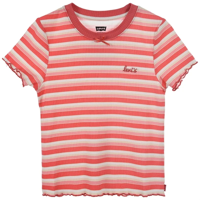 Levi's Striped Meet and Greet T-shirt Pink garde