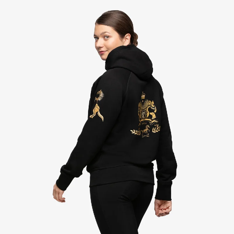 Signature Hoodie "Midnight Black" with golden print Refined Women's Velvet