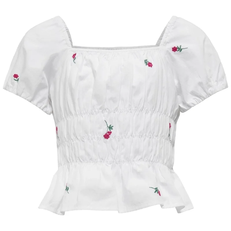 Kids ONLY Bright White Raven Top Trendy Women's 