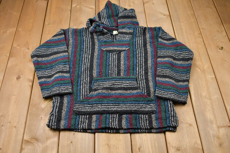 Vintage 1990s Knit Earth Rug Graphic Hoodie Sophisticated Women's 