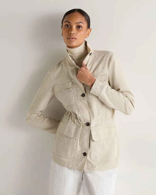 Women's Avola Linen Jacket Sand Brown Athletic Women's High - 