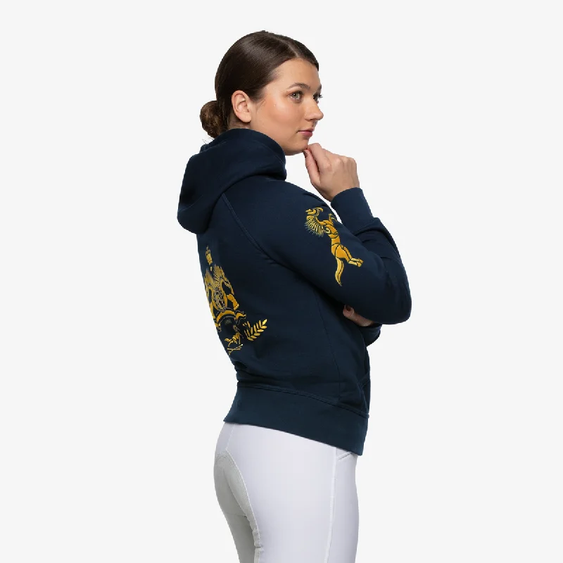 Signature Hoodie "Oxford Blue" with golden prints Modern Women's 