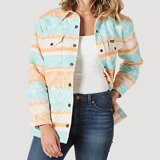 Wrangler Retro Women's Southwestern Print Shacket Vintage Women's 1970S 