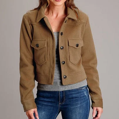 Stetson Women's Novelty Solid Camel Wool Blend Jacket Bold Women's Animal Print