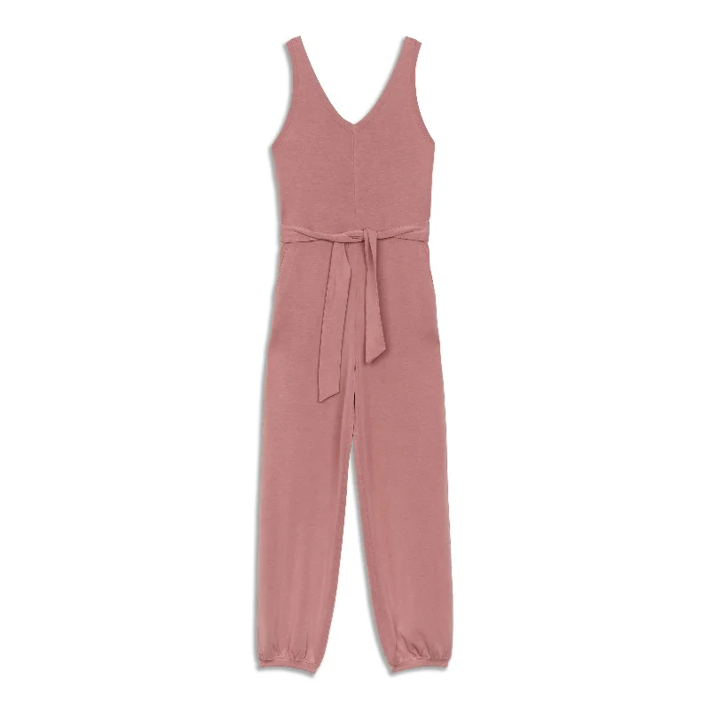Ease of it All V-Neck Jumpsuit Softstreme - Resale Preppy Women's College