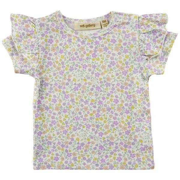 Soft Gallery Snow White Janisa Pastelflower T-shirt Bold Women's Statement