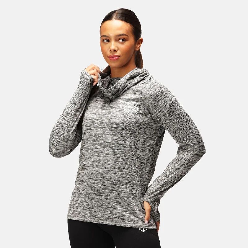 TKB Grey Cowl Neck Hoodie Cool Women's Distressed