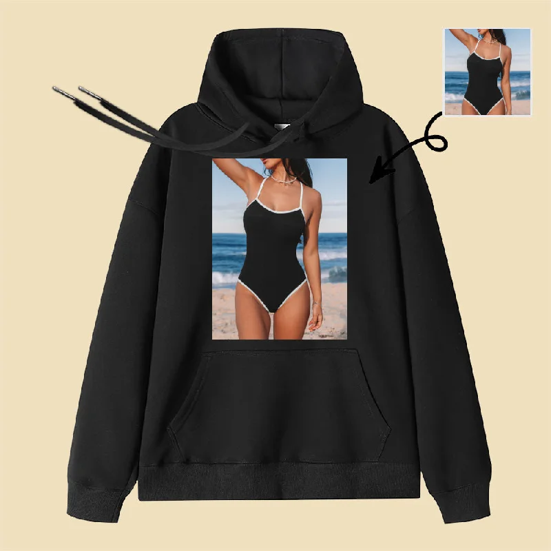 White Custom Hoodie Ladies Sexy Hot Photos Showing Her Body Refined Women's 