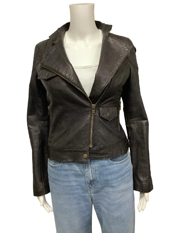 Banana Republic Leather Biker Jacket Size: XS French