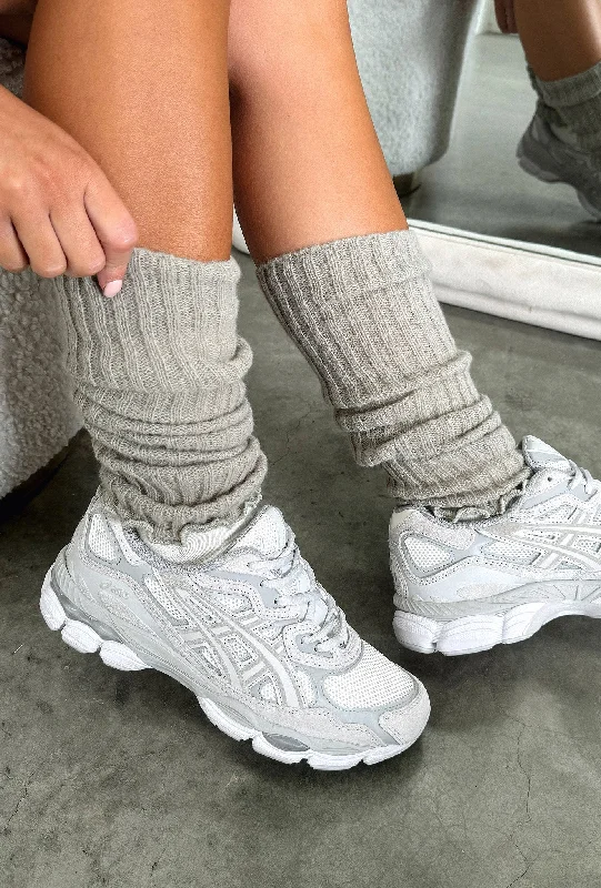Nila Leg Warmers - Grey Cozy Women's Sherpa - lined