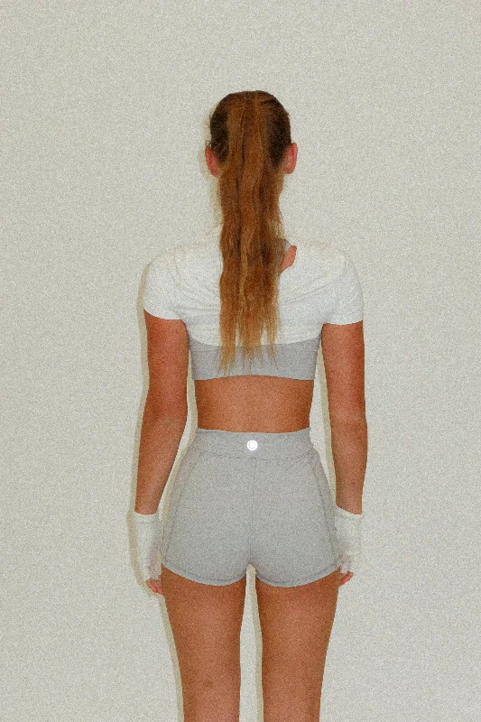 Ash Grey Active Scrunch Shorts Refined Women's Hand - crafted
