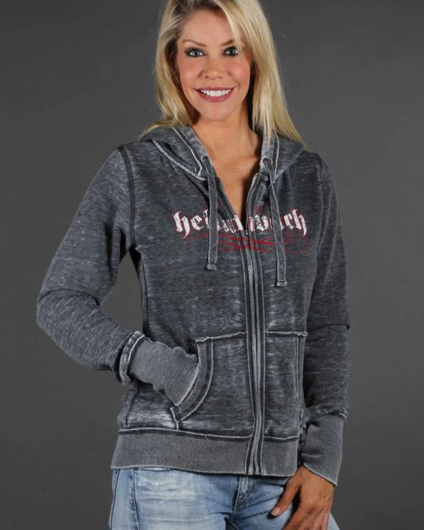 Angel Winged Zen Full-Zip Fleece Hood Sleek Women's Metallic