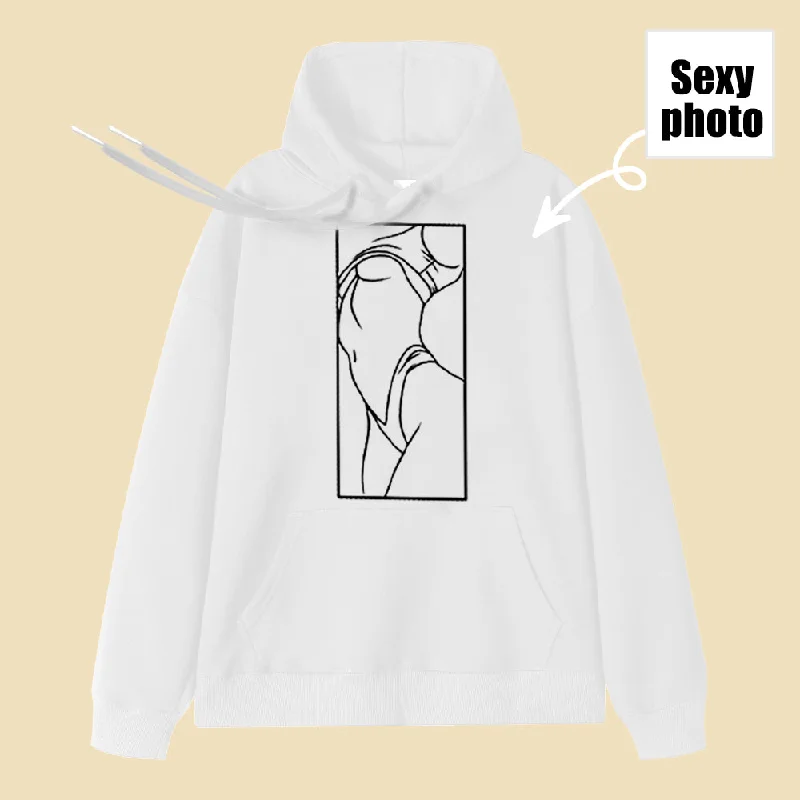 Add Your Spicy Photo Frames Line Drawing Hoodie Street