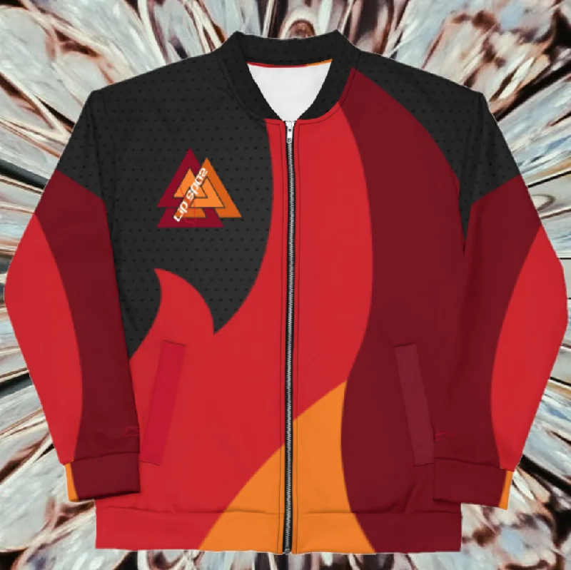 Black & Red Bomber Jacket Traditional Women's 