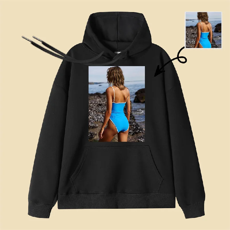 White Custom Hoodies Ladies Spicy Photo Personalize Upload Youthful Women's Pop