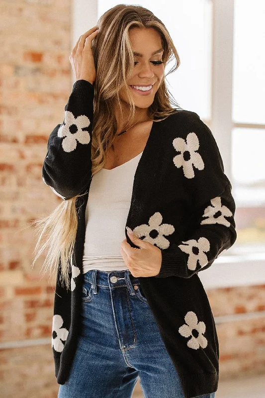 Alana Flower Drop Shoulder Cardigan | S-2XL Modern Women's Tech