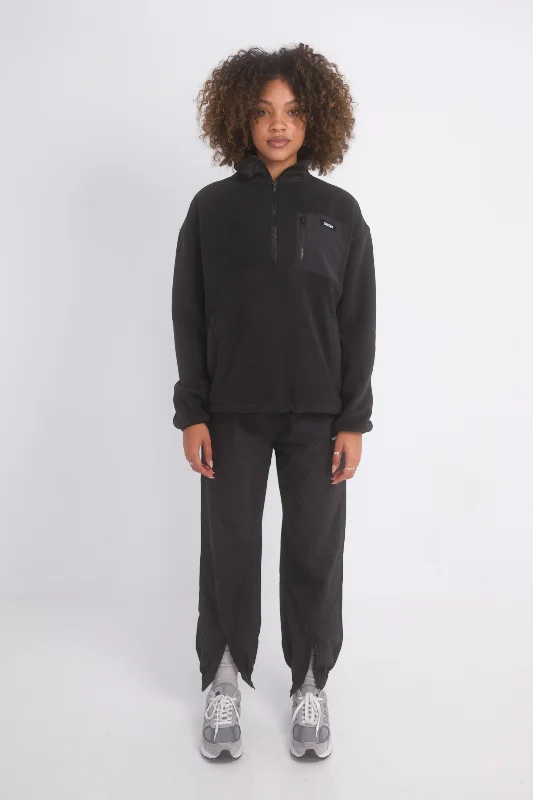 Half Zip Fleece - Black Luxurious Women's High -  end
