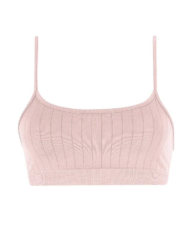 FLAT RIBBED SINCERE Bikini Bra Top | Blush Business