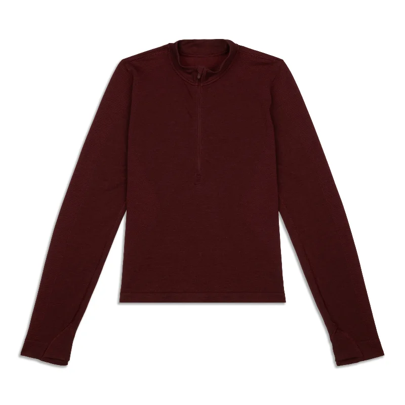 Merino Wool-Blend Base Layer Half Zip - Resale Sporty Women's Athleisure 