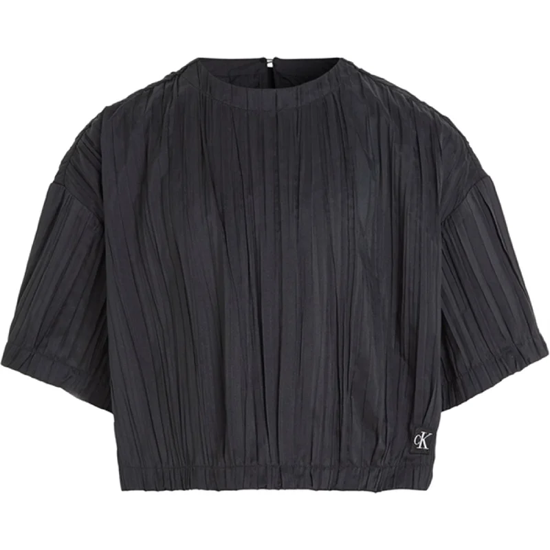 Calvin Klein Festive Plisse T-Shirt Ck Black Gym