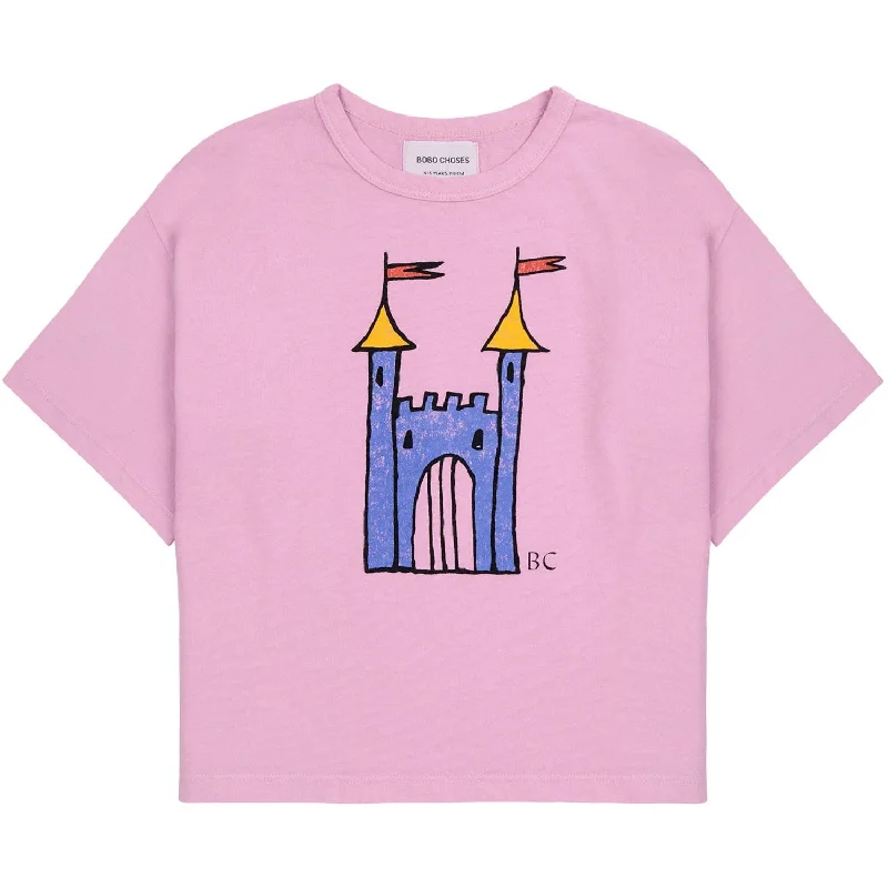Bobo Choses Pink Faraway Castle Short Sleeve T-Shirt Street