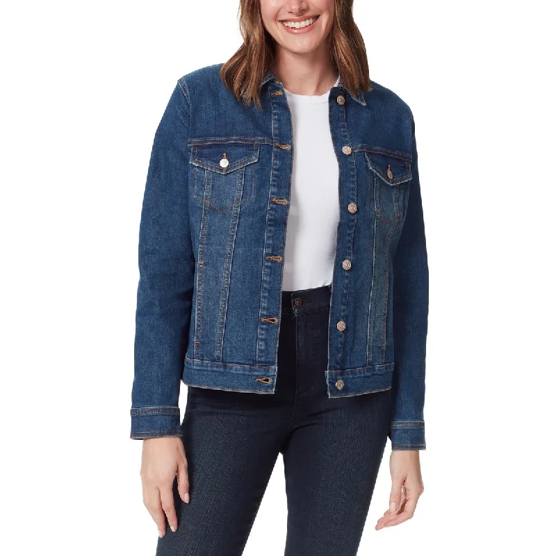 Womens Solid Outerwear Denim Jacket Sustainable Organic