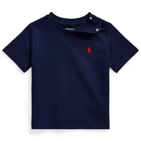 Ralph Lauren Baby Boy Short Sleeved Tee Cruise Navy Casual Women's Loose - fitting