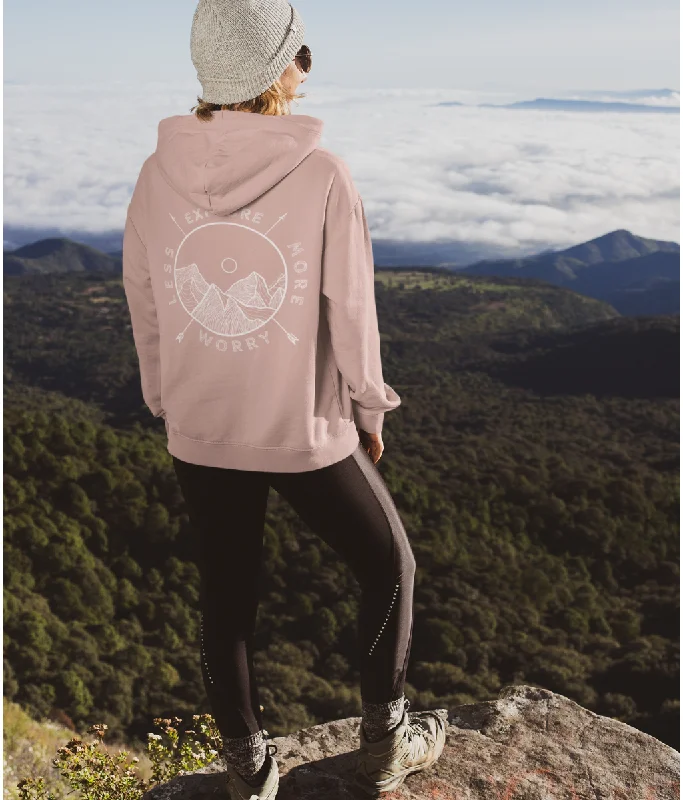 Explore More Worry Less Organic Cotton Hoodie Confident Women's High - fashion