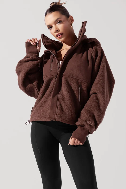 Find Your Inner Fleece Jacket - Chocolate Traditional Women's Wool