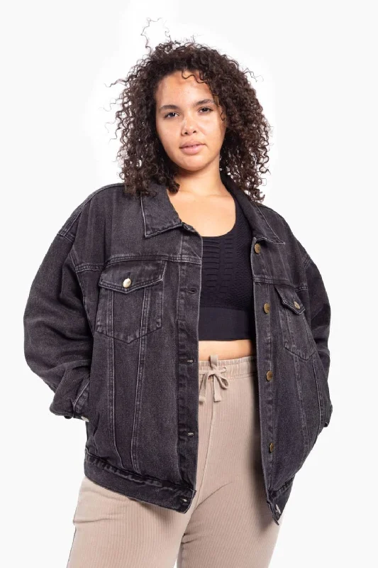 CURVY Boxy-Cut Denim Jacket Refined Women's Velvet