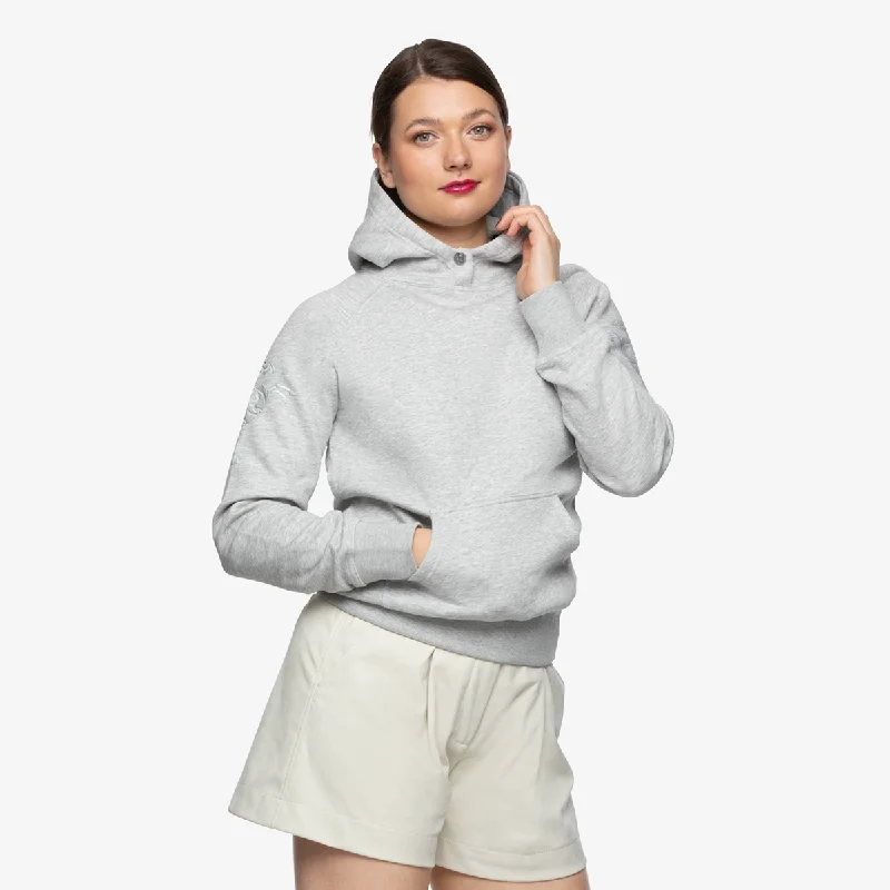 Signature Hoodie "Koala Grey" with silver print Dapper Women's Bow - adorned