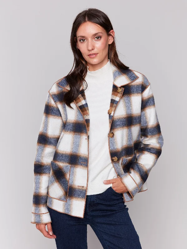 Reversible Plaid Jacket - Truffle Vintage Women's 1970S 