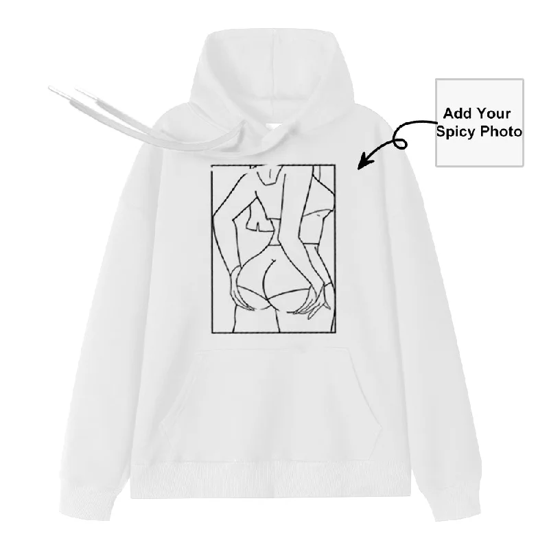 Custom Spicy Photo Hoodie Photo Frame Line Photo Streetwear Style for 